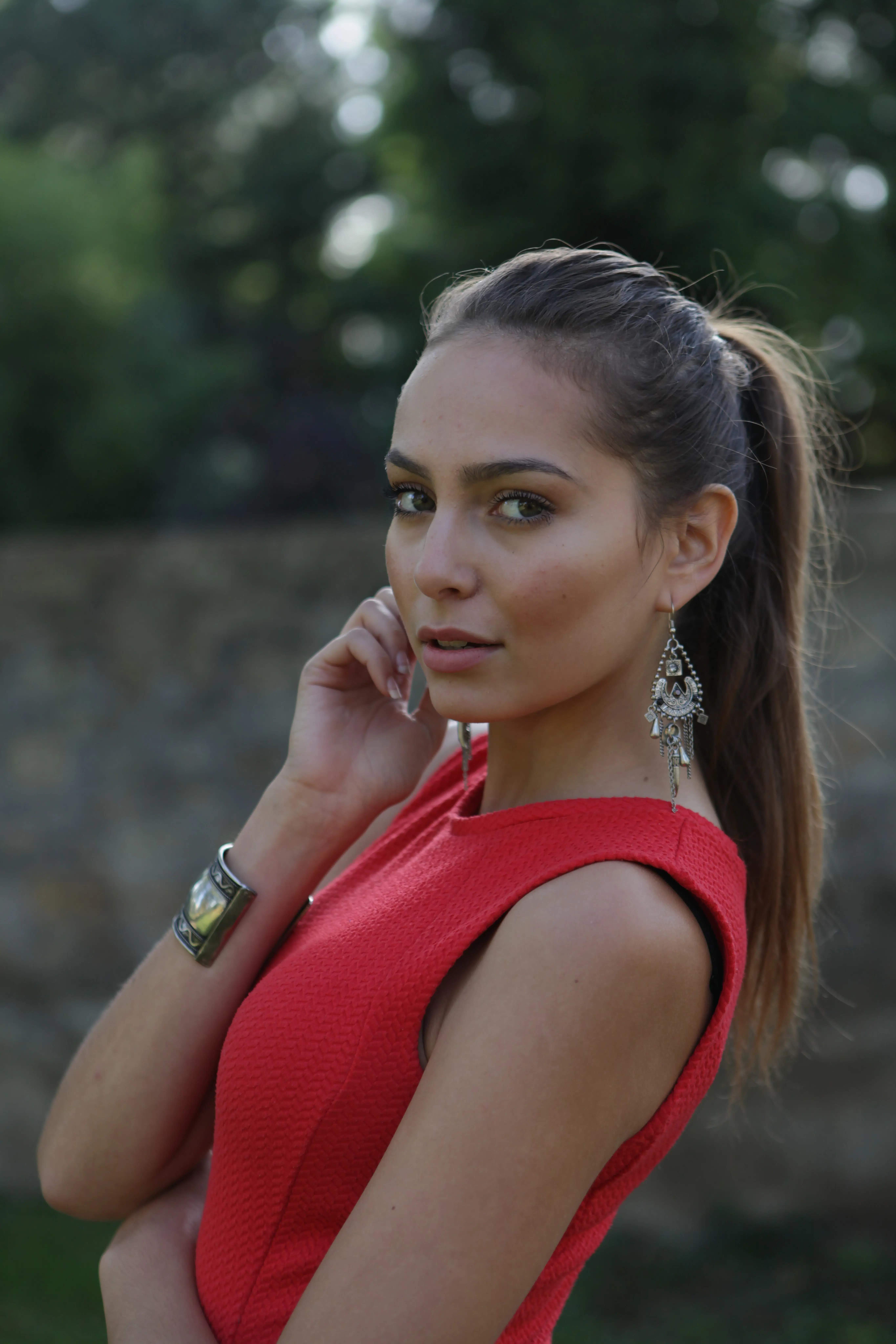 beautiful woman with red shirt beautiful woman with red shirt