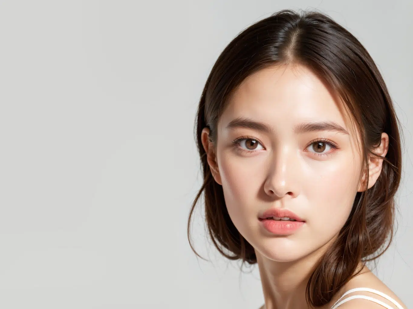 beautiful asian woman face face treatment concept